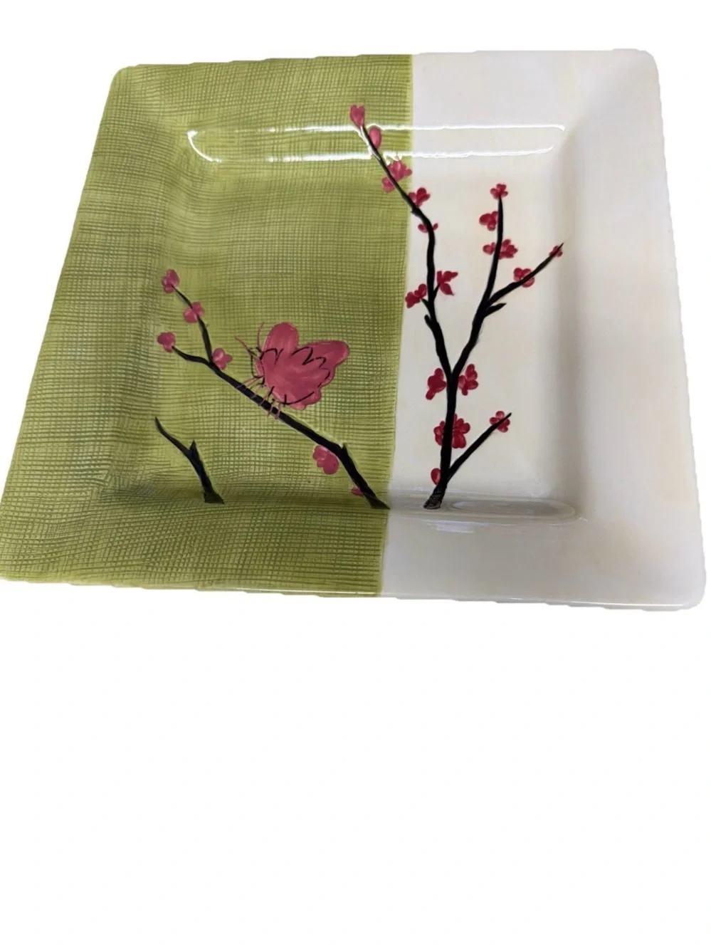 Pier 1 Vtg Sample Porcelain Square Ceramic Serving Plates - Set of 2
